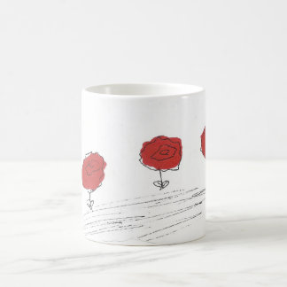 De Café Flores en taza roja