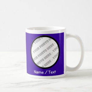 De Café Foto del añil y taza redondas del texto - cree su