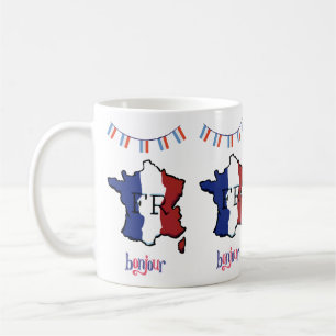 De Café Francia: taza con banderas francesas
