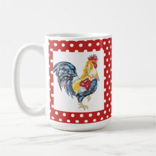 De Café Gallo y taza roja del lunar