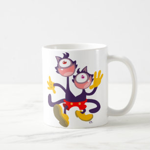 De Café Gatos monoculares en la taza del tándem