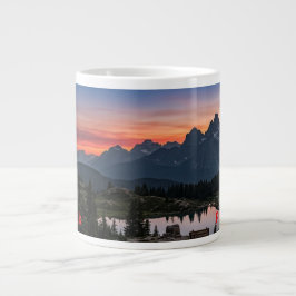 De Café Gigante Atardecer en las Montañas Rocosas Taza - Doble Idi