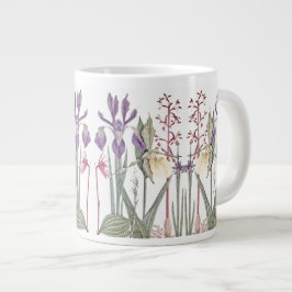 De Café Gigante El iris botánico del vintage florece la taza