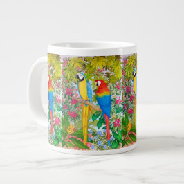 De Café Gigante El Macaw repite mecánicamente la taza tropical del