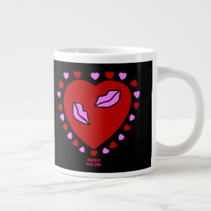 De Café Gigante Encantador corazón besa jumbo taza
