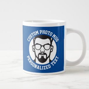 De Café Gigante Mi Cara en una Taza Personalizada AZUL CHELSEA