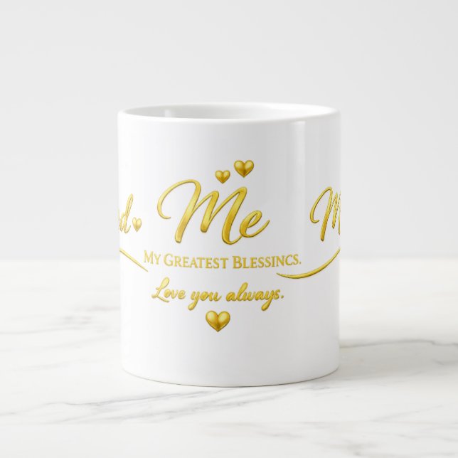 De Café Gigante Papá Mamá Yo – Mis Mejores Bendiciones Taza (Frente)