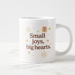 De Café Gigante Pequeñas Alegrías, Grandes Corazones Taza Navide