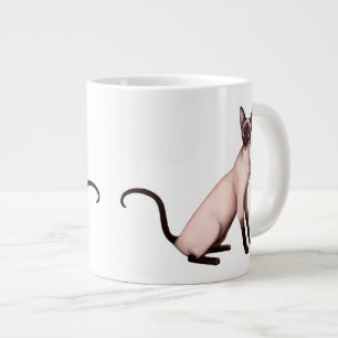 De Café Gigante Taza amistosa del jumbo del gato siamés
