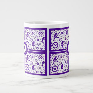 De Café Gigante taza azul y blanca del pájaro