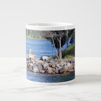 De Café Gigante taza cabras en rocas
