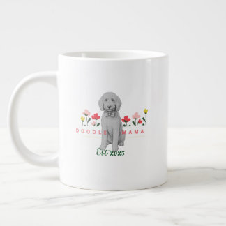 De Café Gigante Taza con garabato dibujado con flores - Personaliz