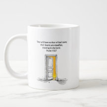 Taza con versículo bíblico del Salmo 112:7 regalo
