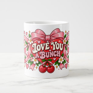 De Café Gigante Taza Corazón con Lazo Rosa Amoroso   Coquet Retro