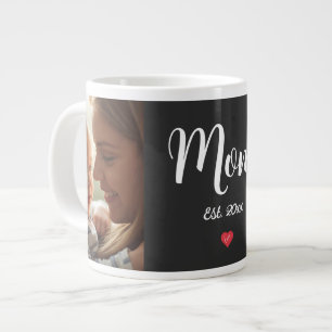 De Café Gigante Taza Corazón Rojo Foto Escritura Blanca Establecid
