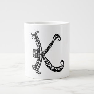De Café Gigante Taza del jumbo del monograma K