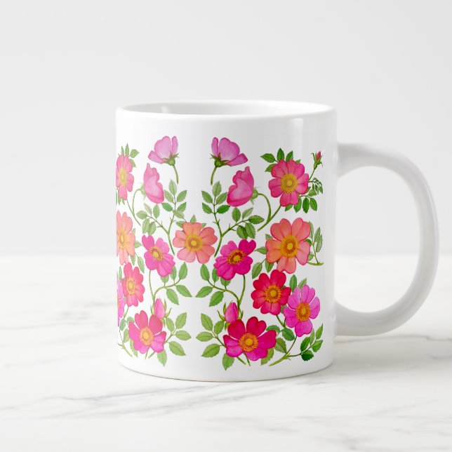 De Café Gigante Taza enorme floral subió Briar salvaje (Derecha)