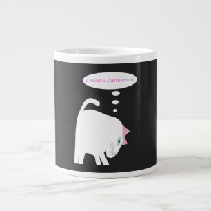 De Café Gigante Taza especial del gato pensativo