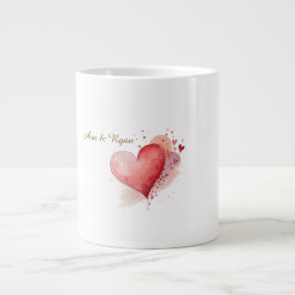 De Café Gigante Taza Especialista en Corazón Acuarela con Nombre d