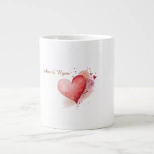De Café Gigante Taza Especialista en Corazón Acuarela con Nombre d