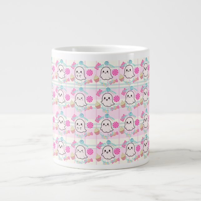 De Café Gigante Taza Fantasma Rosado (Frente)