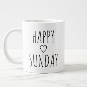 De Café Gigante Taza 'Feliz domingo' elegante y encantadora