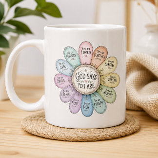 De Café Gigante Taza Floral Dios Dice Que Eres Afirmación Especial