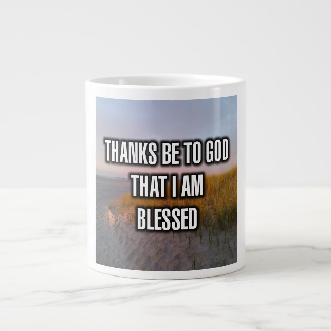 De Café Gigante Taza Gracias a Dios Que Soy Bendecido (Frente)