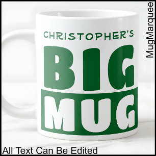 De Café Gigante Taza Grande Azul Dos Tonos con Texto Personalizado