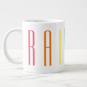 De Café Gigante Taza Grande Blanca ARCOIRIS