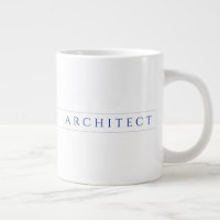 Taza Grande Blanca / Azul Marino ARQUITECTO