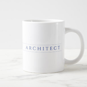 De Café Gigante Taza Grande Blanca / Azul Marino ARQUITECTO