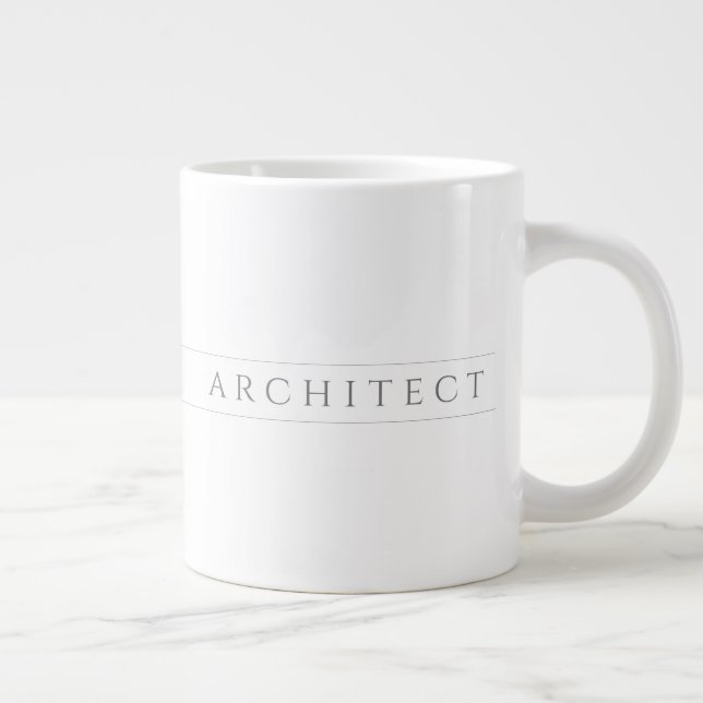 De Café Gigante Taza Grande Blanca / Gris ARQUITECTO (Derecha)