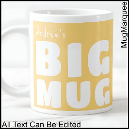 De Café Gigante Taza Grande Nombre Personalizado Amarilla C65 Nove