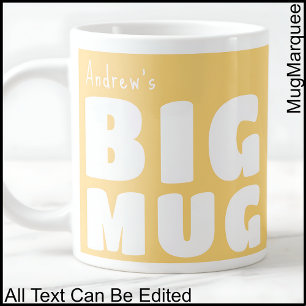 De Café Gigante Taza Grande Nombre Personalizado Amarilla C65 Nove
