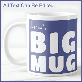 De Café Gigante Taza Grande Nombre Personalizado Azul C49 Novedad 
