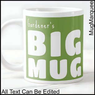 De Café Gigante Taza Grande Nombre Personalizado Verde C111 Divert