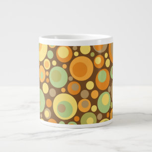 De Café Gigante Taza Jumbo Círculos Retro Tonos Terrosos