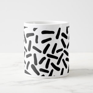 De Café Gigante Taza Jumbo con Patrón Abstracto en Blanco y Negro