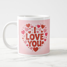 De Café Gigante Taza Jumbo Corazones Rosados Te Amo