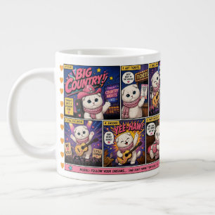 De Café Gigante Taza Jumbo Country Kitty - Amor por Gatos - Corazo