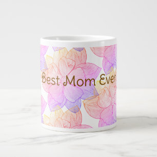 De Café Gigante Taza Jumbo Floral Artística "La Mejor Mamá del Mun