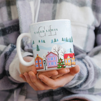 De Café Gigante Taza Jumbo Pueblo Invernal Encantador - Regalo Fam