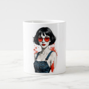 De Café Gigante Taza Jumbo Retro Vintage Pop Art Chica – 80s 90s Y