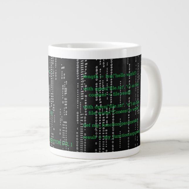 De Café Gigante Taza matrix hacker phyton programmer 1 (Derecha)