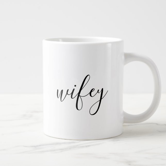 De Café Gigante Taza - negro del wifey (Derecha)