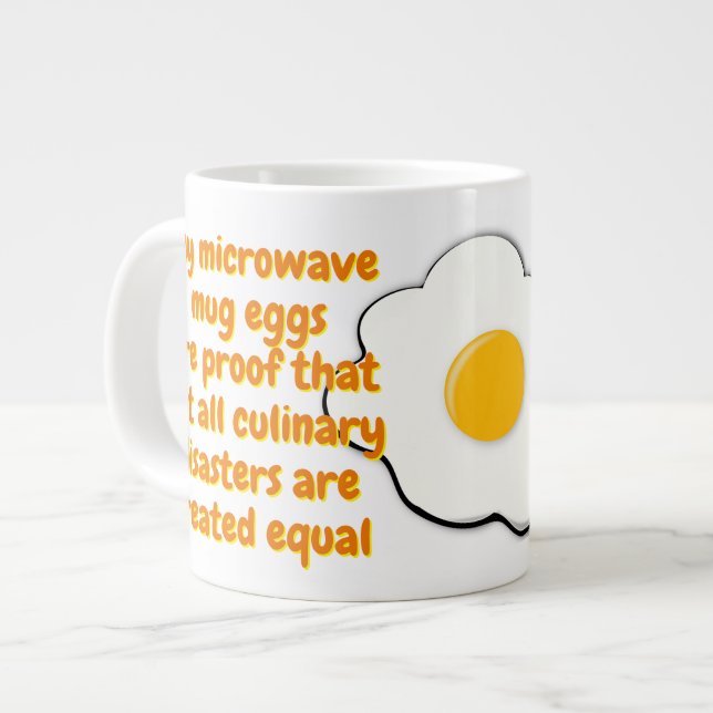 De Café Gigante Taza para Huevos en Microondas con Frase Divertida (Izquierda)