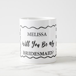 De Café Gigante Taza Retro Wavy Will You Be My Bridesmaid Propuest