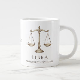 De Café Gigante Taza Zodiaco Libra con Nombre Personalizado y Fech
