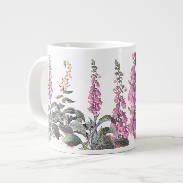 De Café Grande El Foxglove florece la taza floral del jumbo del (Izquierda)